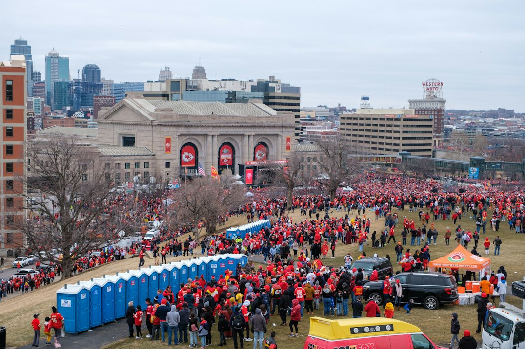 sports parade in city