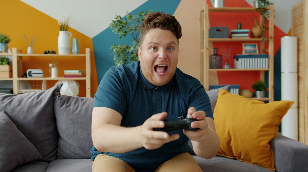 shocked viewer at home